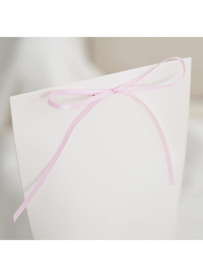 شريط ساتان بلون واحد بعرض 1/8 بوصة وطول 40 متر، شريط وردي فاتح رفيع 1/8 ساتان للحرف اليدوية والخياطة وزينة حفلات استقبال الأطفال وتغليف الهدايا (وردية فاتحة) - Image 4